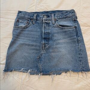 Denim Mini Skirt with Frayed Hem Levi’s